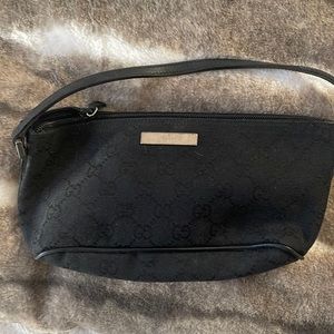 Boat Pochette Black GG Monogram Canvas Bag *Authentic*